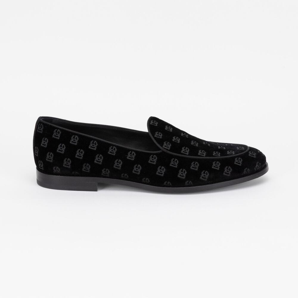 Dolce & Gabbana Men Monogram Smoking Slippers Black Size 12 (New/Defect)